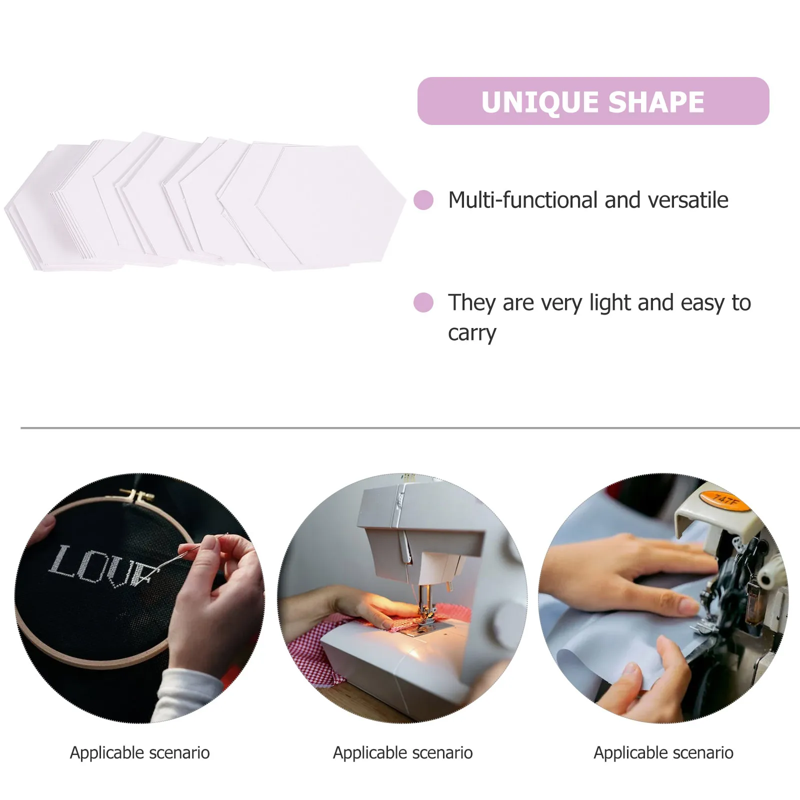 200Pcs Quilting Paper Templates Piercing Molds Lightweight Quilting Crafting Tools for Sewing Patchwork DIY Sewing Paper Mold view 4