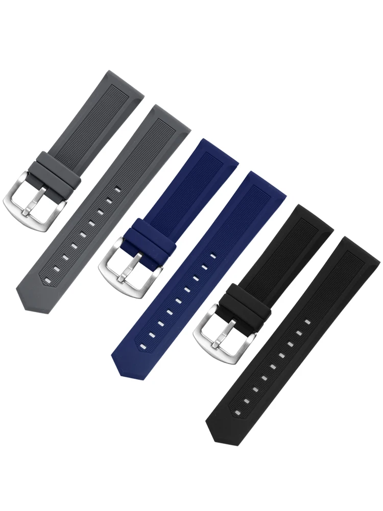 Waterproof Silicone Needle Buckle 22mm Watchband for TAG Heuer Longines Citizen Mido Seiko Breitling Orange Rubber Watch Strap
