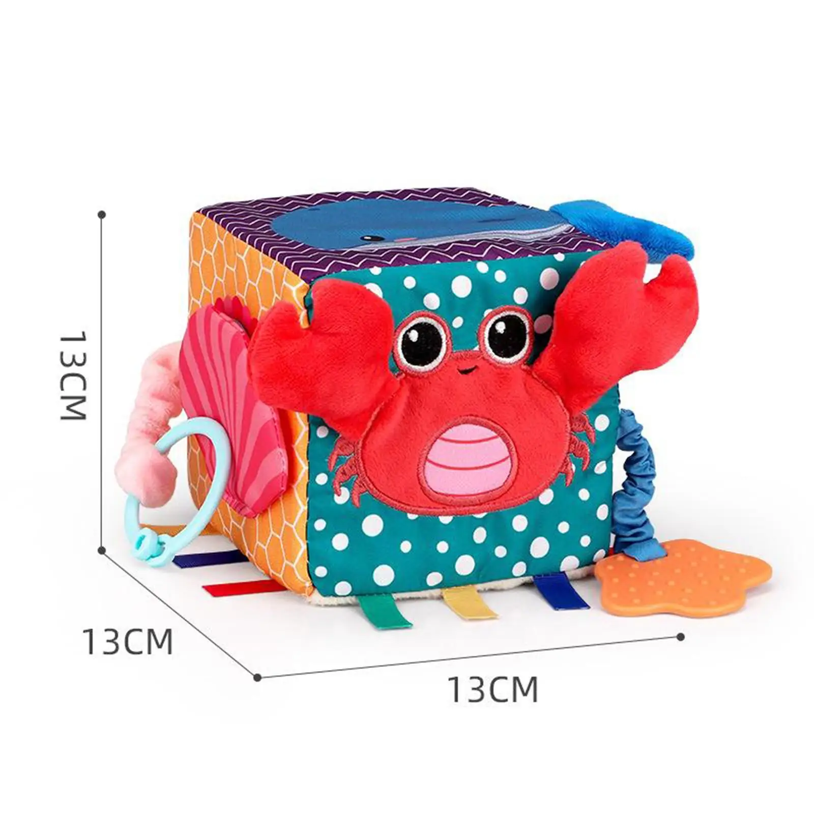 Baby Hanging Rattle Toy Plush Cube Newborn Crib Toys Stroller Toys