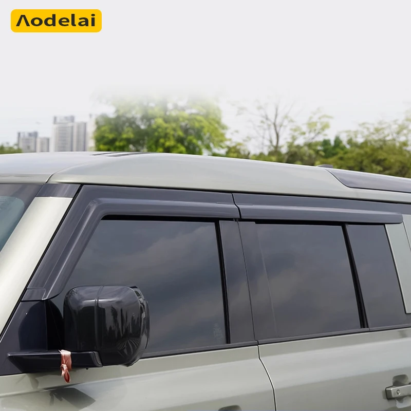 

4Pcs For 20-25 Land Rover Defender 110/130 Window Vent Visors, Black Rain Guards, Window Deflectors, Window Trim Modifications