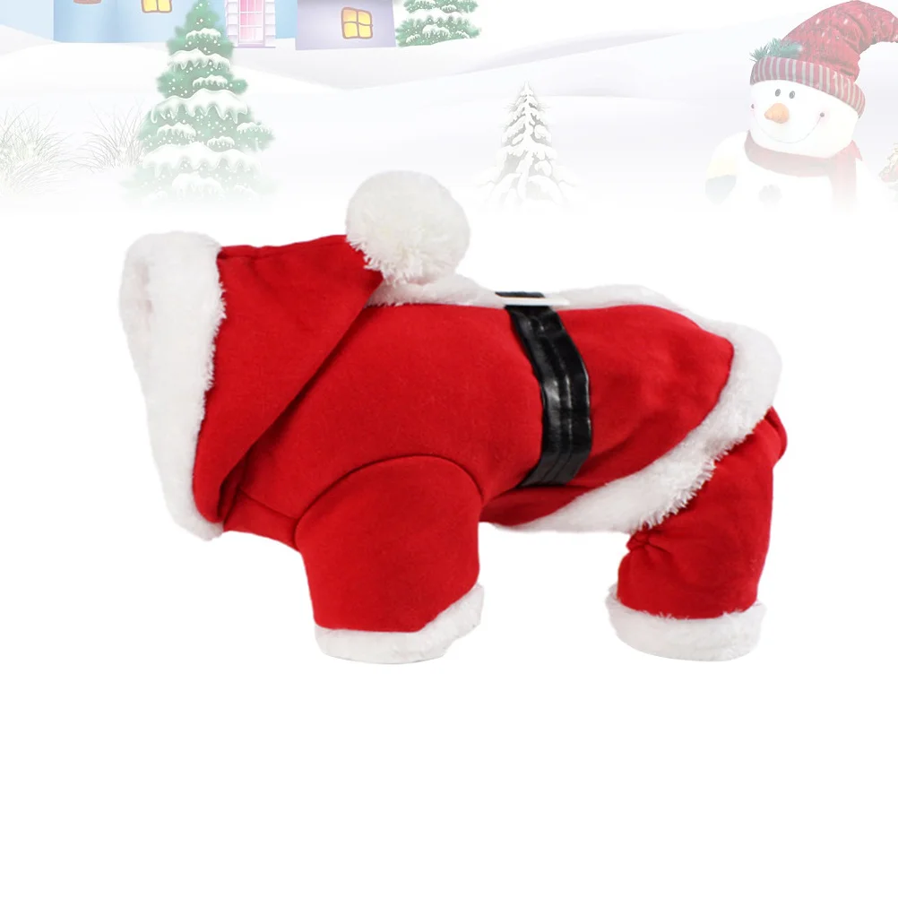 

Warm Fleece Pet Coat Santa Design Dog Christmas Costume For Small Dogs Winter Outdoor Party Wear Pet Party Costume Dog Clothes