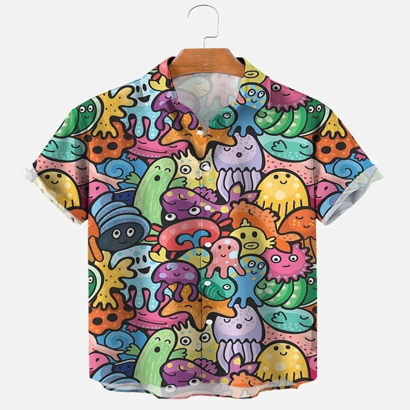 

Cartoon Fish Short Sleeve Shirt 3D All Over Printed Hawaiian Shirt for Men and Women Casual Shirt Unisex