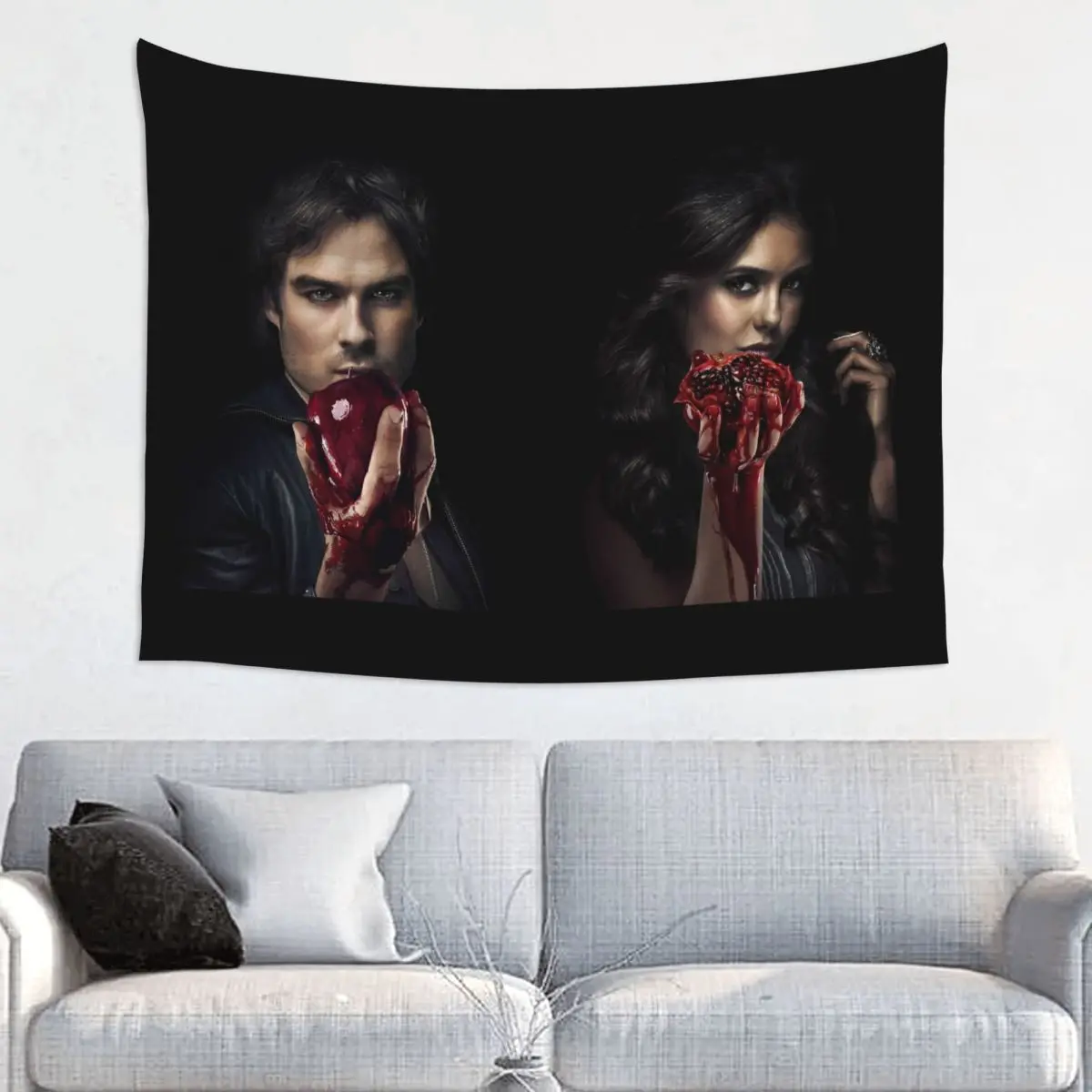 Ian Somerhalder Damon Elena Gilbert Stefan Tapestry Wall Hanging Tapestry The Vampire Diaries Decoration Room Decor Wall Cloth