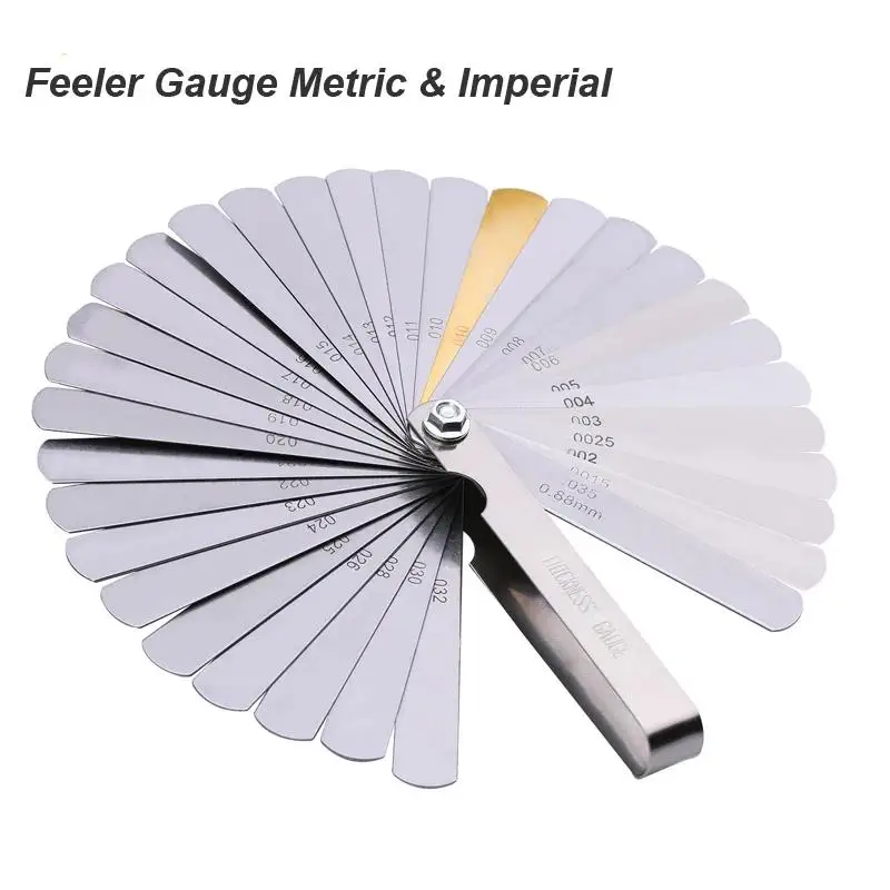 89A32 Inch Metric Thickness Feeler Gauge ,Fractional MetricRange 0.04-0.88mm,Thickness Measurement and Layout Tool