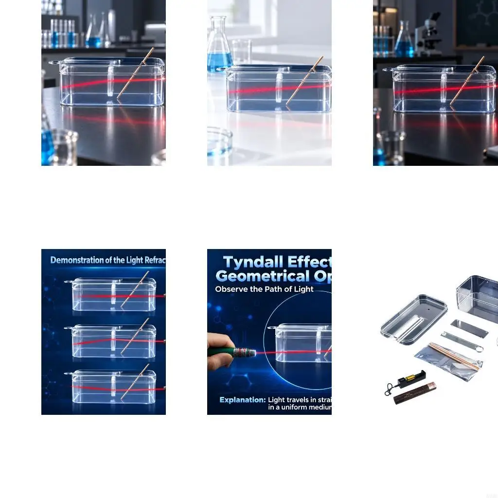 Tyndall Effect Experiment Demonstrator with Multi-Angle Viewing for Physics Classes and Science Demonstration Activities 896C