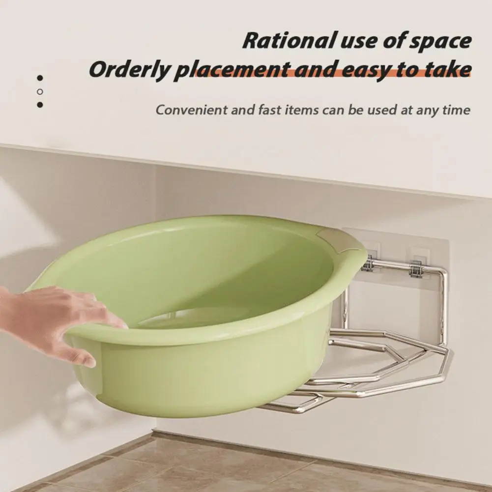 Bathroom Cabinet Organizer Wall Mount Washbasin Storage Rack Rust-proof Bathroom Organizer Strong Load-bearing for Efficient