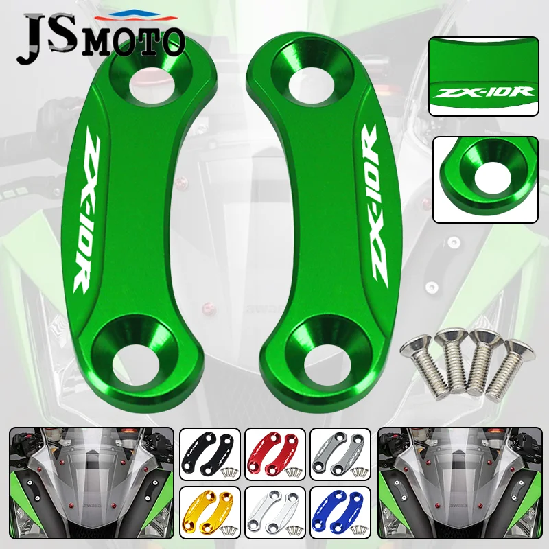 

NEW For ZX-6R ZX-10R ZX6R ZX10R zx-6r zx-10r 2016-2024 Motorcycle CNC Windscreen Driven Mirror Eliminators Cap Mirror Hole Cover