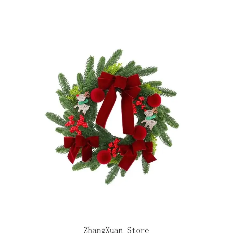 Weihnachten Weinrot Samtige Beeren Hängen Baum Simulation Kranz Schmuck Für Urlaub Party Tür Wand Dekore 3XUF – Detail 8