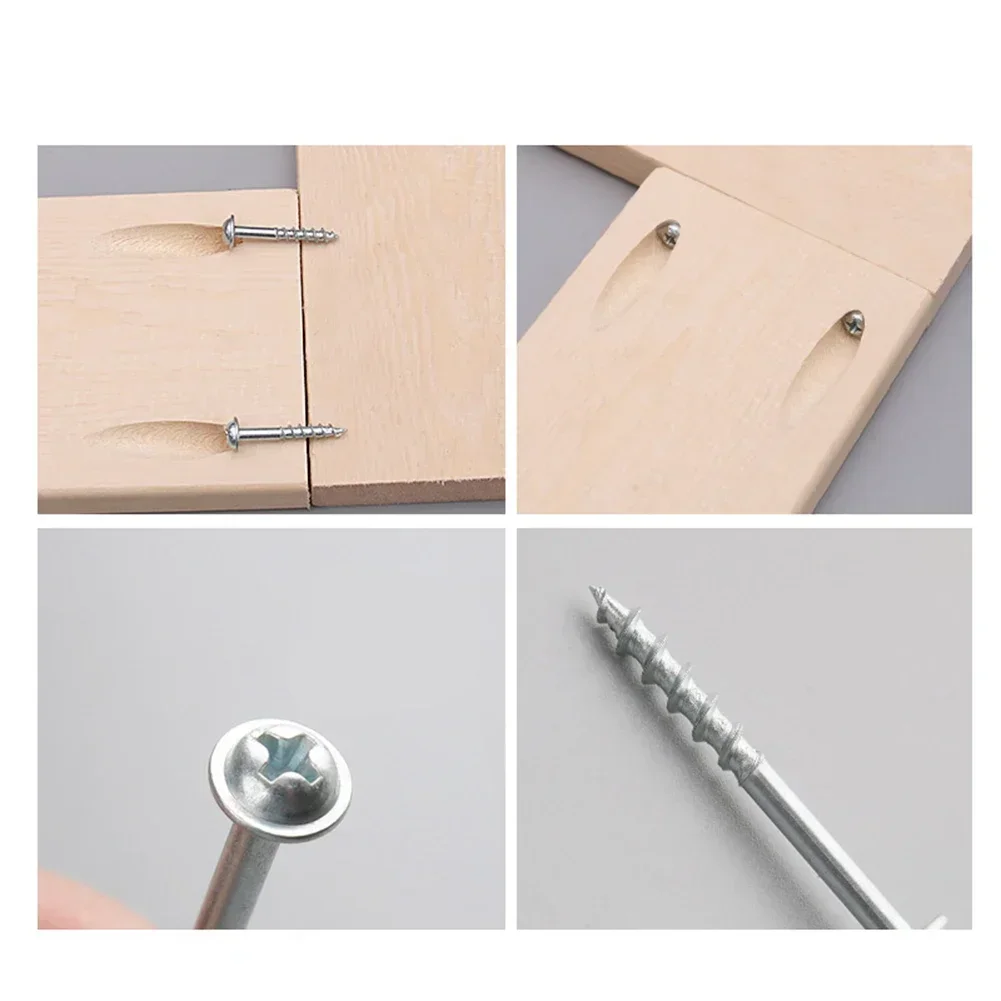 Coarse Thread Screws Pocket Hole Screws 38mm Bolt Fastener Strong Joint Creation Zinc Coating Case-Hardened Steel