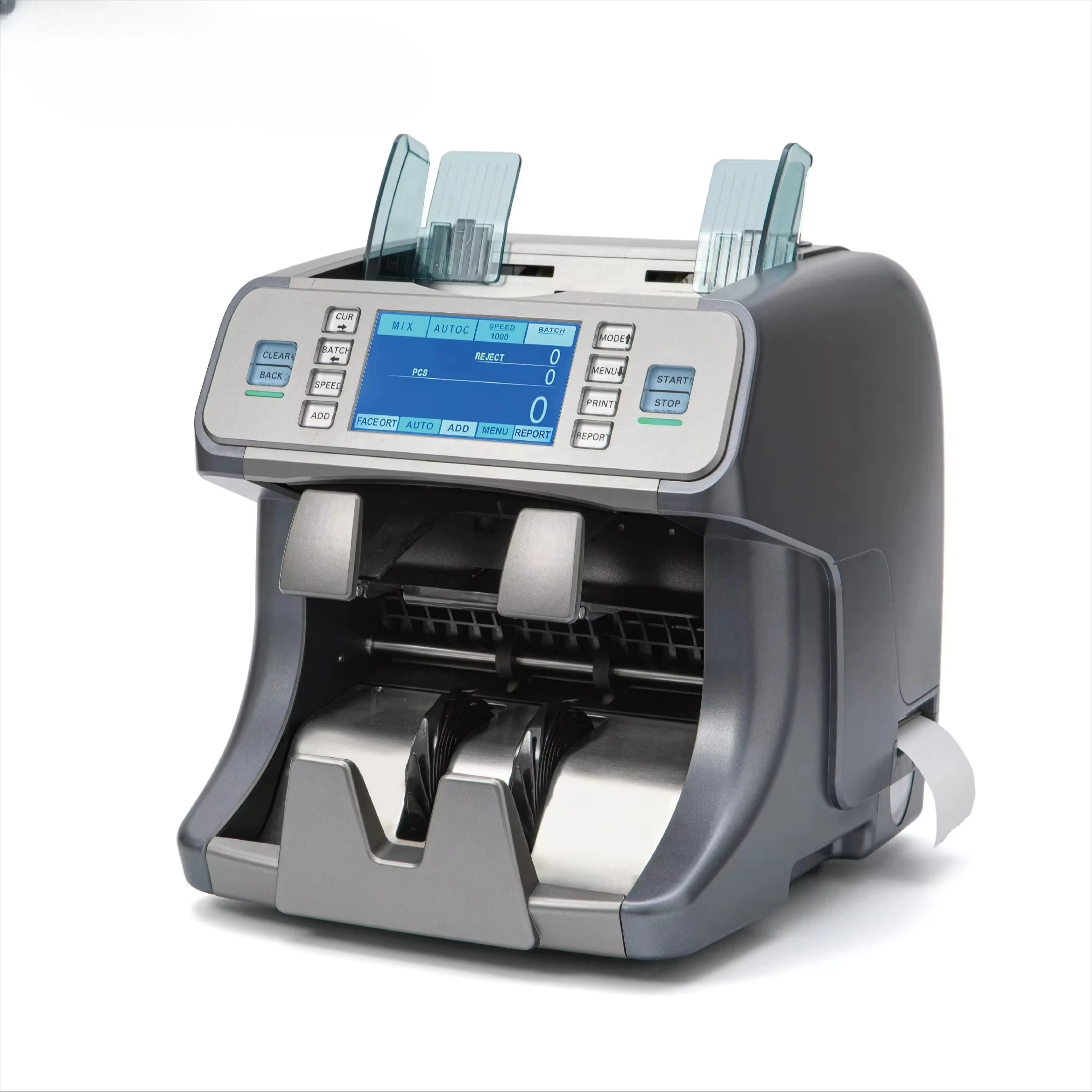 Sorting Basic Fitness Money Counting Machine HT-9100 Install up to 20 Currencies Cash Bill Detector with 2CIS Mix Counting