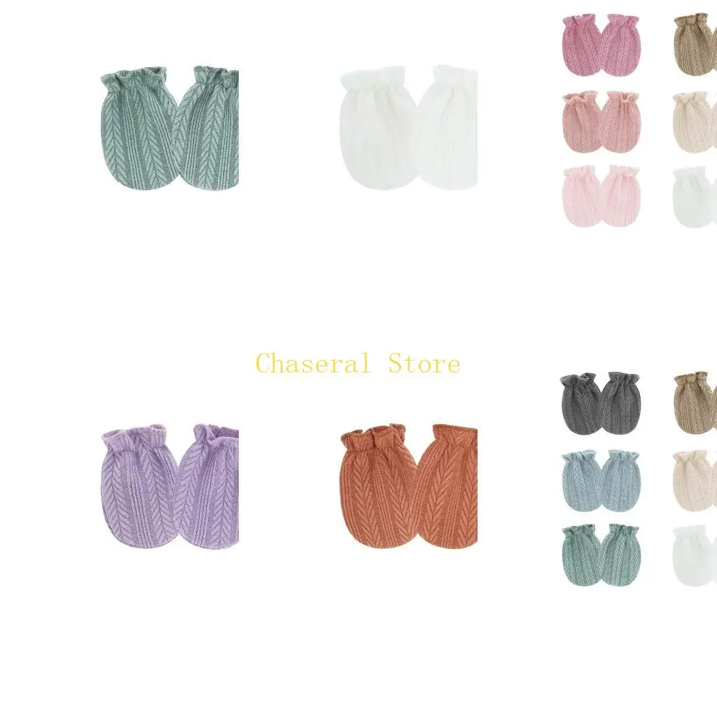 

E7CE Color Elastic Baby Gloves Reinforced Scratch Proof Face Guard Fall Winter