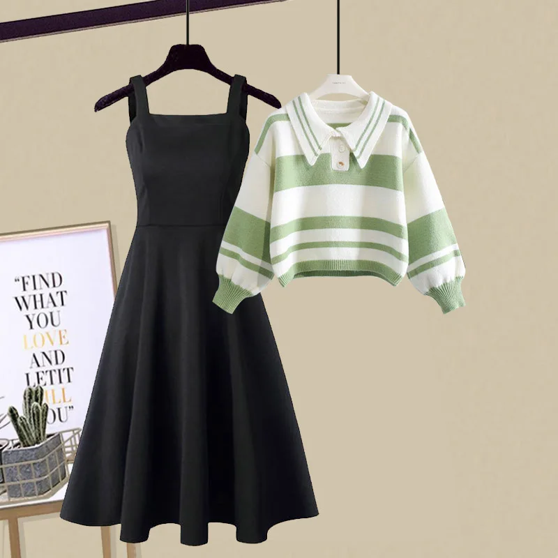 

Зимний чайный комплект Faion: Изысканный двухкомпонентный костюм с юбкой, элегантный зимний наряд для женщин