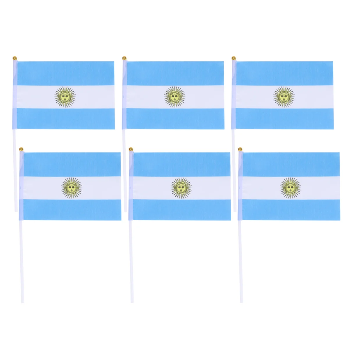 

20pcs Hand Held Small Argentina Flag On Stick Polyester Portable Lightweight For Party Sports Events Parades Festivals