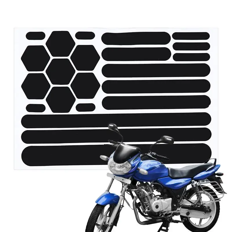 Motorcycle Sticker Reflective Gear Reflective Black Stickers Motorcycle Reflective Tape for Helmet Cars Trailers Bikes premium