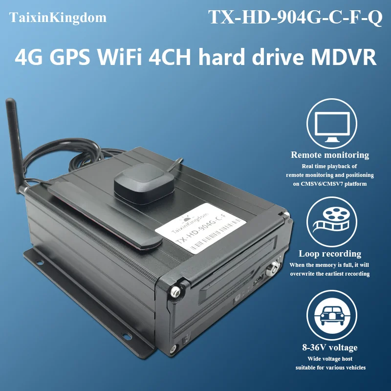 Manufacturer AHD 1080P 4CH hard drive MDVR platform remote monitoring 4G GPS WiFi truck/bus host