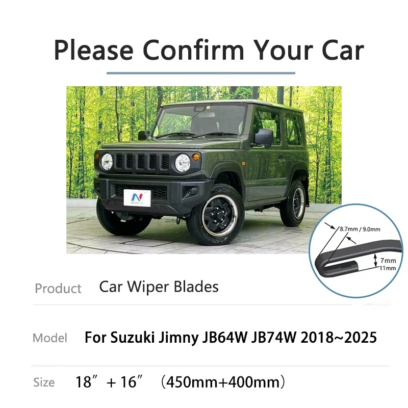 

Car Windscreen Wiper For Suzuki Jimny Sierra Nomade JB64W JB74W Accessorie 2018~2025 Window Windshield Wiper Blade Silent Brushe