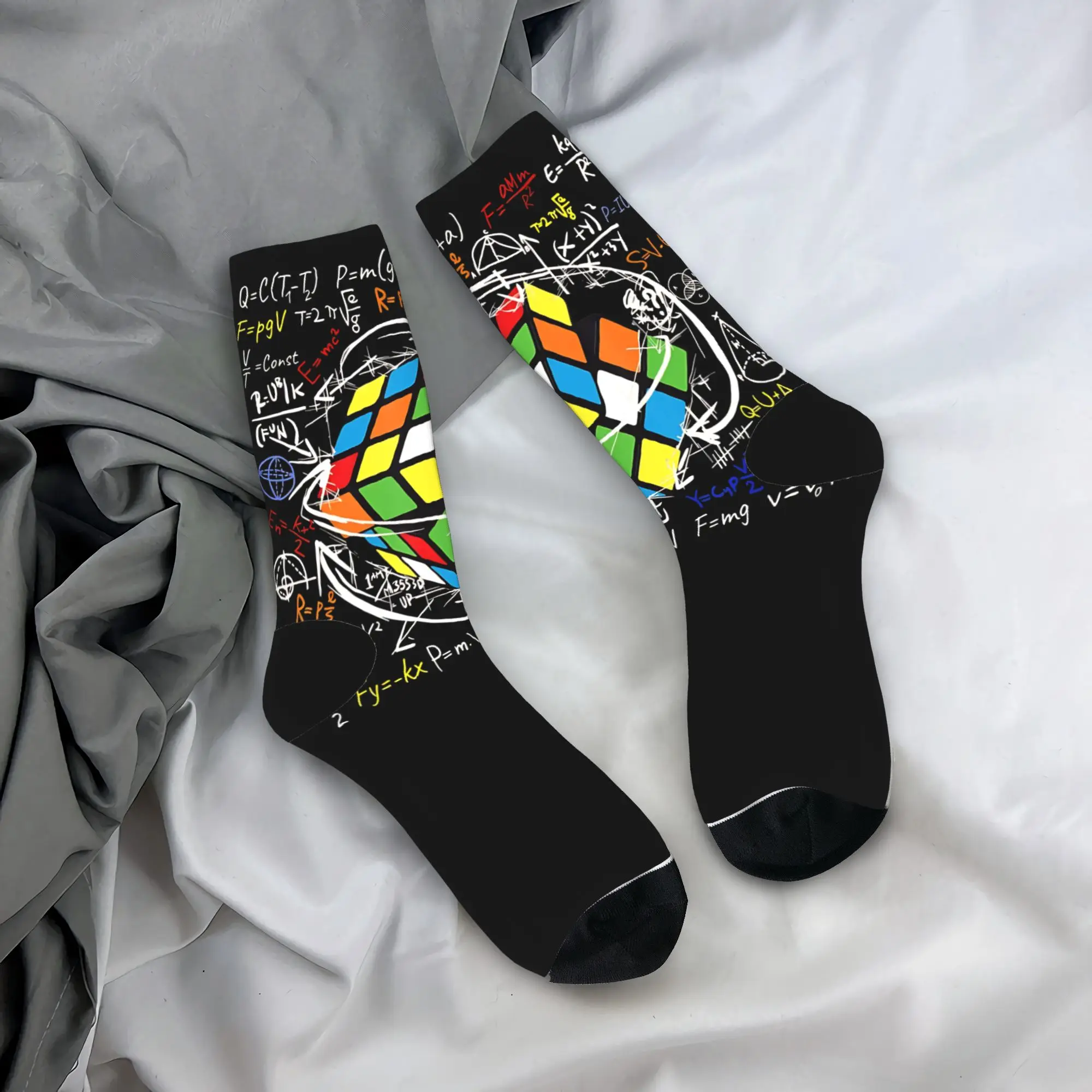 

Math Lovers Player With Speed Socks Gothic Stockings Men Soft Breathable Cycling Socks Winter Design Anti Sweat Socks