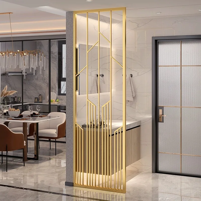 

Custom. Modern Minimalist New Style Living Room Entrance Lattice Light Luxury Stainless Steel Metal Grille Iron Screen P