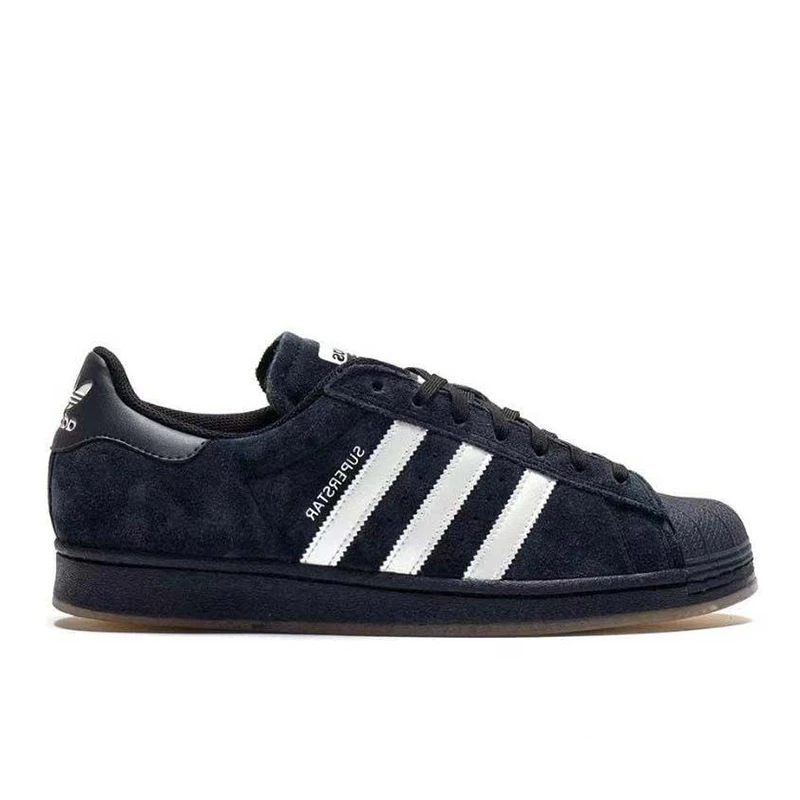 Adidas Origins SUPERSTAR round toe comfortable, wear-resistant, breathable low top board shoes for men and women in black