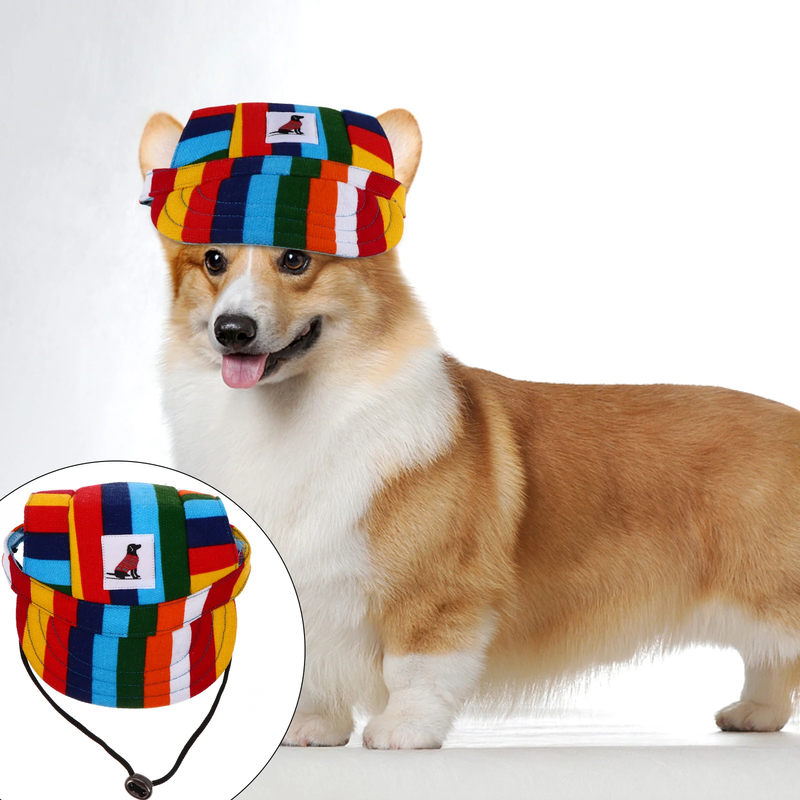 

Pet Dog Baseball Cap Breathable Sun Protection Outdoor Hat Adjustable Canvas Visor Small Breed Purple Dog Hats