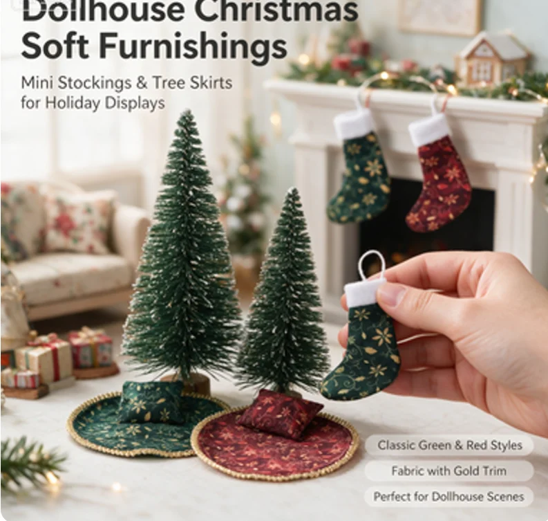 Mini Christmas Stocking Set Soft Plush Santa Socks Candy Decor Reusable Xmas Ornaments for Holiday DIY Craft Kids Gift Party De