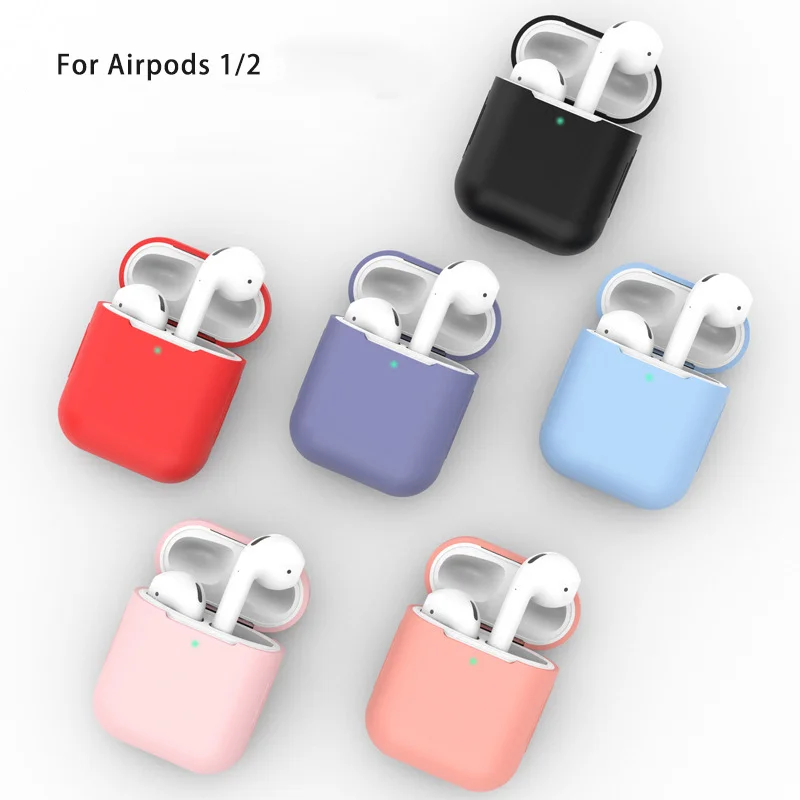 17 color Soft Silicone Protective Case For Apple Airpods 1 2 Case Air Pods Case Headphone Sleeve Airpod 1 2 Case