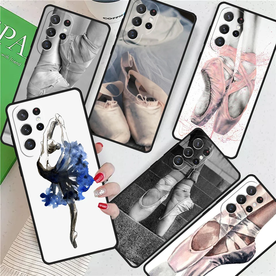 Ballet Ballerina Dance Shoes For Samsung Galaxy S24 Ultra S21 S22 S8 S9 S10E Note 10 20 Plus FE S23 Phone case Cover Coque