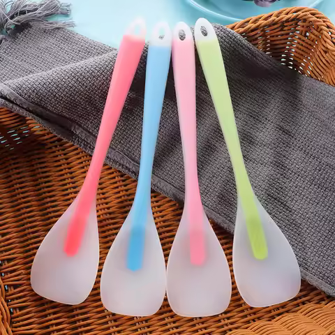 Multi-Purpose Silicone Kitchen Spatula-Flat Head Scraper &amp; Mixer Protects Non-Stick Pans Easy Clean Kitchen Tool Cooking Utensil
