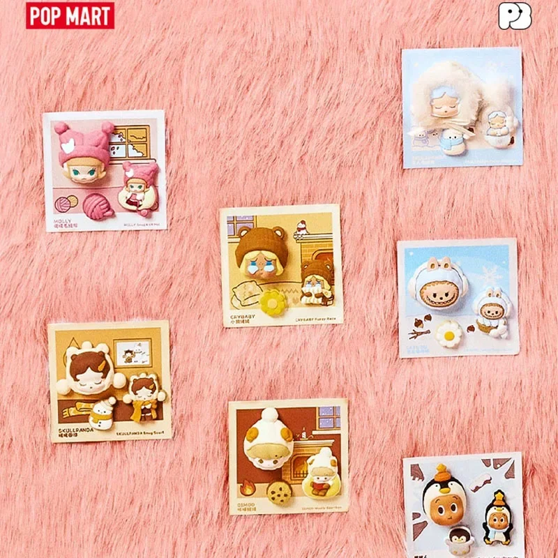 

POPMART POP BEAN Fluffy Cozy Series игрушки в слепой коробке, декоративная перфорированная пряжка, фигурка аниме, игрушка-сюрприз Mystery Bag