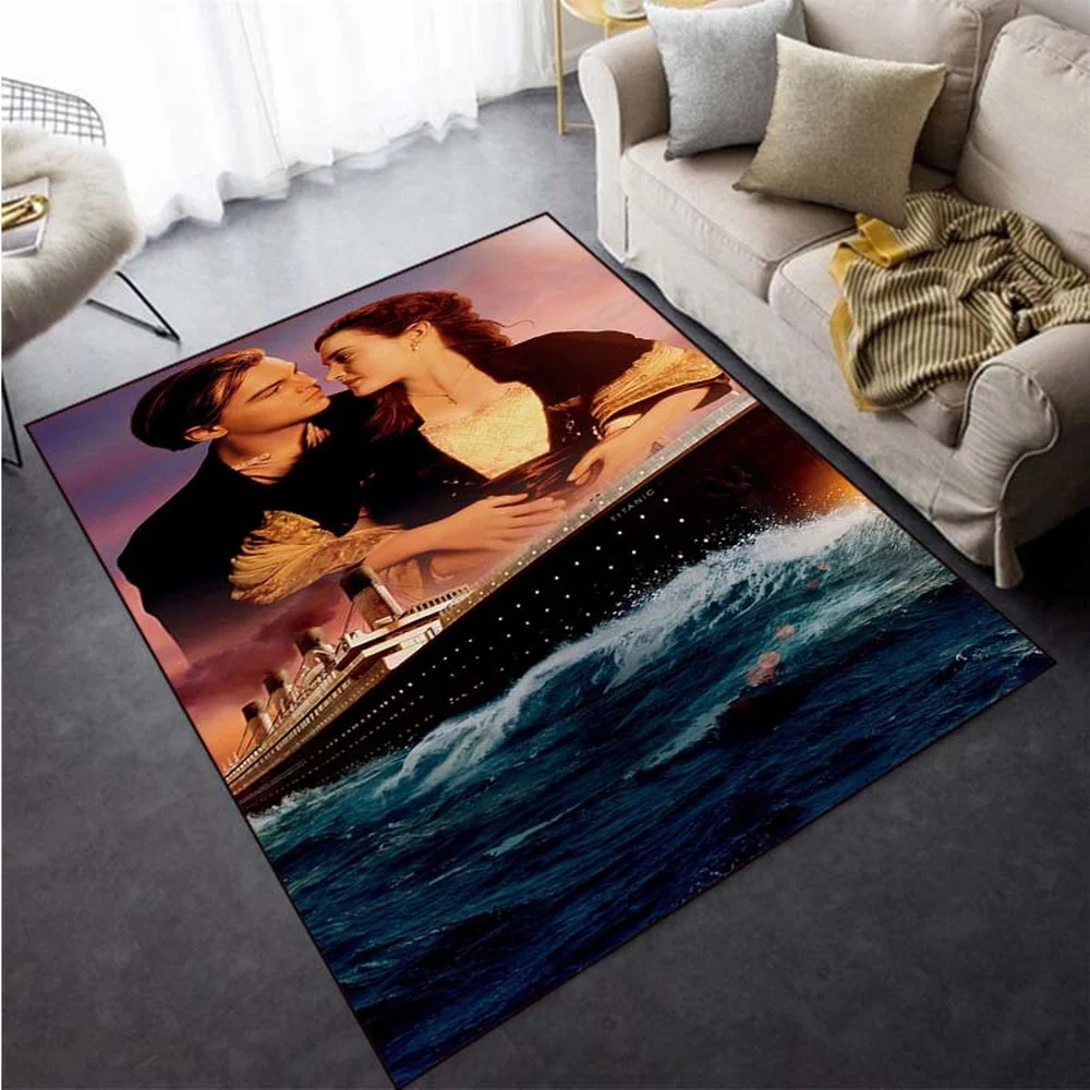 

CLOOCL Romantic Love Movie Titanic 3D Print Jack and Rose Floor Mat Living Room Carpet Soft Flannel Play Mat Drop Shipping