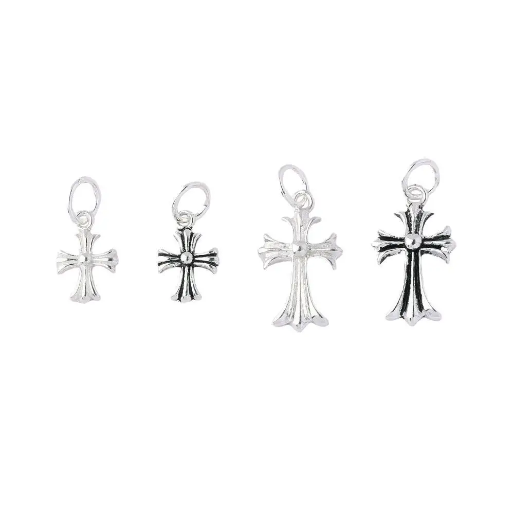 

Charms 925 Silver Vintage Tai Silver Cross Necklace Pendant Handmade DIY Accessories Charms for Bracelet Plata 925