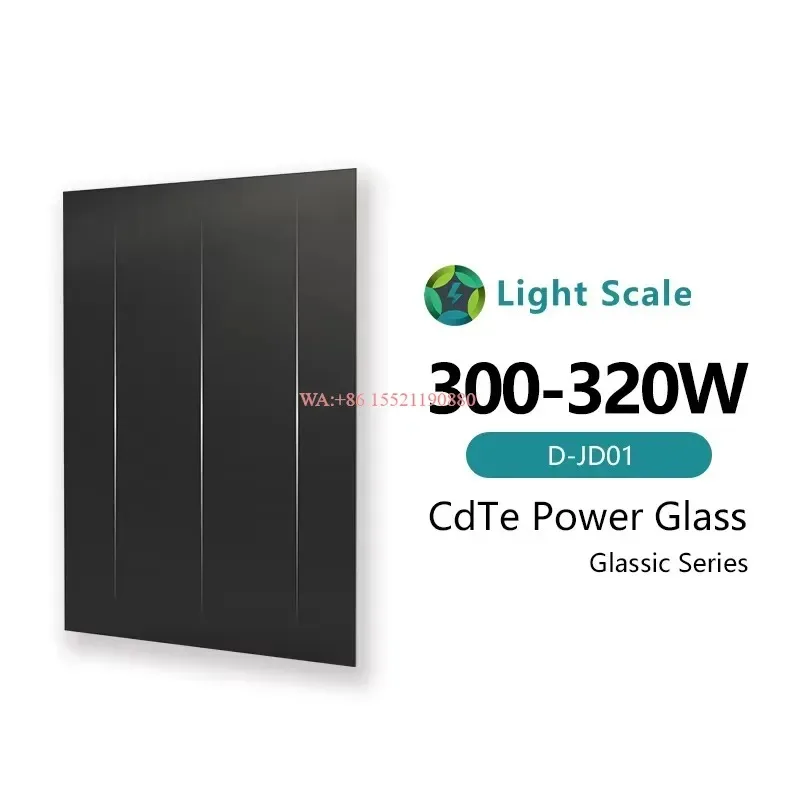 wmwmnu for BIPV Solar Panels House Roof Photovoltaic Sunroom Double Glass CdTe 320W High Efficiency 1.92m D-JD01