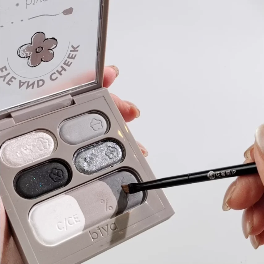 Ultra thin ultra-fine blade flat head eyeliner brush oblique head details eyeliner cream brush pony hair beauty pupil line brush