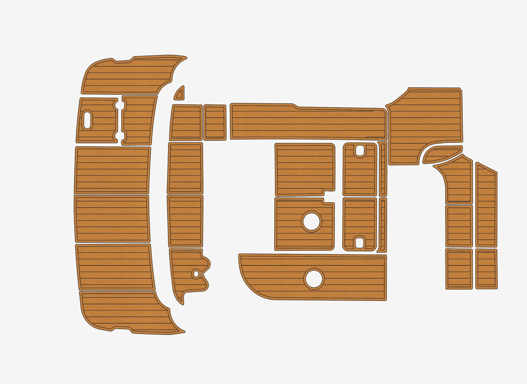 

2004-2006 Cruisers Yachts 320 Express 1/4" 6mm EVA foam Non-Slip Teak Decking marine Mat aqua gatorstep carpet Marine Floor