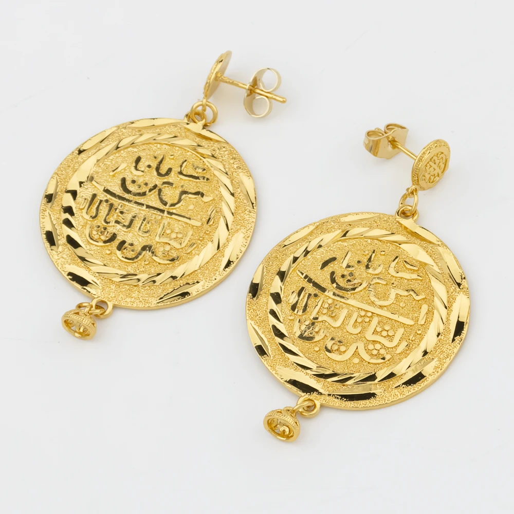 Dubai Afrikanisches Goldfarbenes Schmuckset für Frauen Ohrringe Anhänger Halskette Hochwertiges Kupfer für Braut Hochzeit Party Geschenke – Detail 6