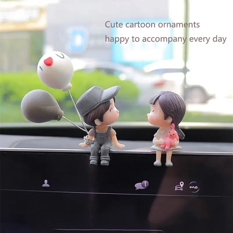 Car Couple Ornaments Car Interior Accessories Cute Kissing Couple Dolls Electric Car Decoration Ornaments Small Home Ornaments image 2