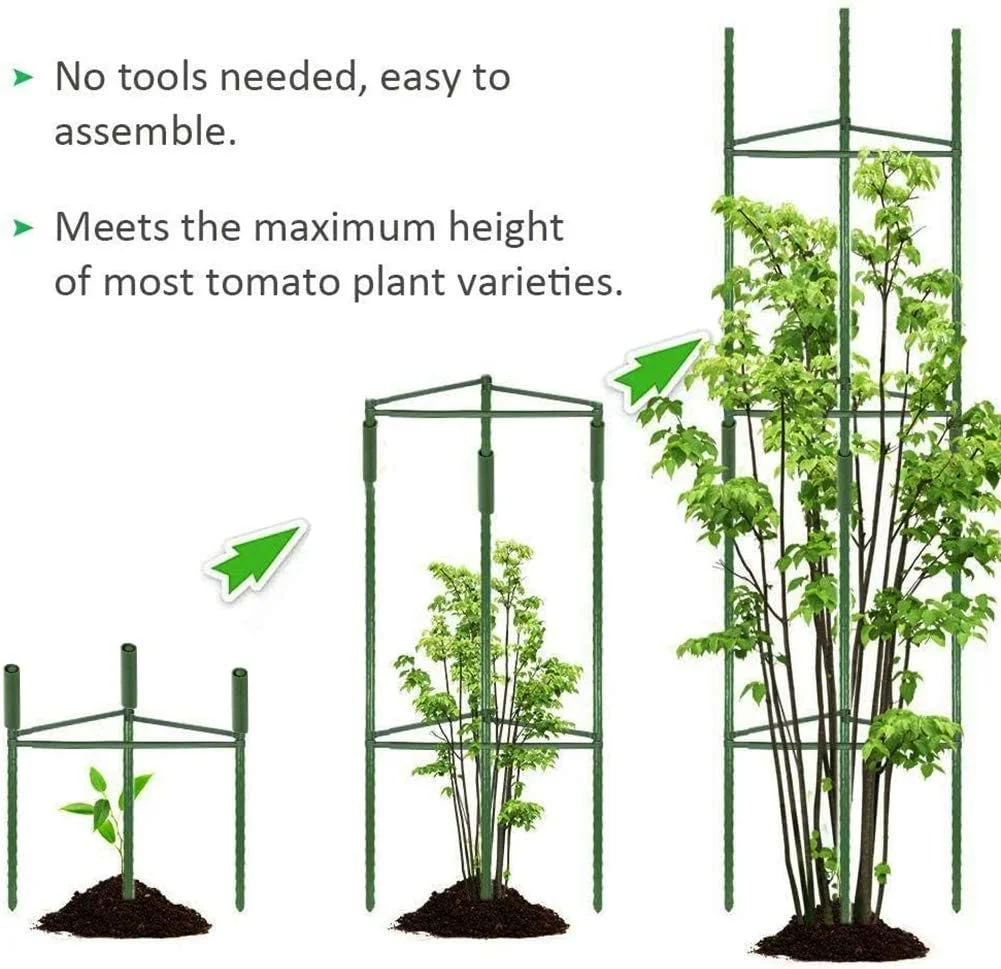 Klatka pomidorowa, do 51 cali palików roślinnych siatki warzywne zmontowane do kwiatów rośliny pnące warzyw ogrodowych