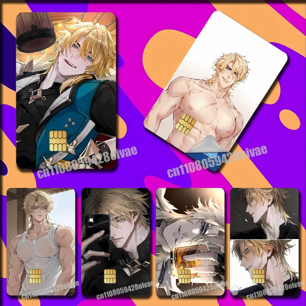 

For Varka Genshin Impact Paper Sticker Skin Credit Bank Campus Bus Card Cover Self-adhesive Decoration