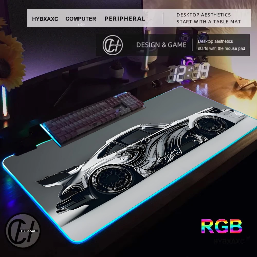 

XXL Wave Racing Game Accessorie Коврик для мыши RGB Gaming MousePad Настольный коврик HD Gamer Большой светодиодный светильник XXL Коврики для мыши ПК Компьютерный ковер