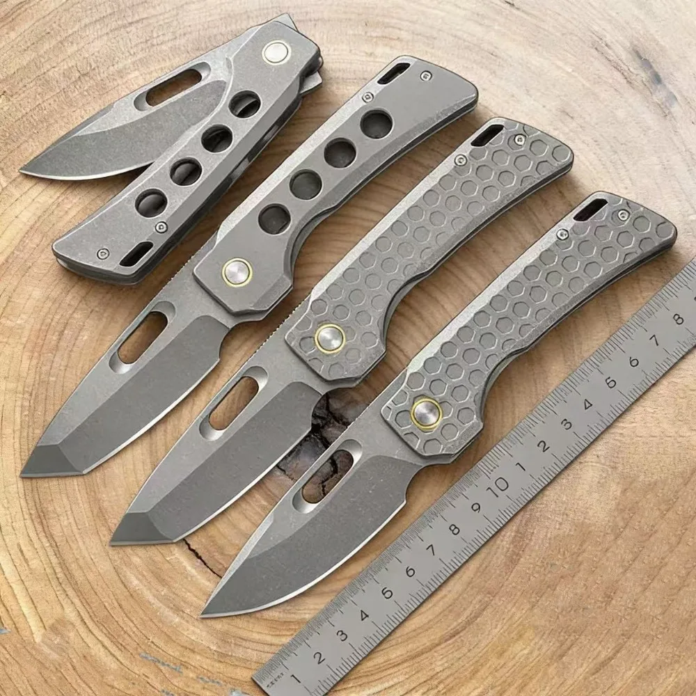 Cuchillo Plegable D2 de Alta Dureza, Mango de Acero Tanto, Afilado, Portátil, Multifuncional, Herramienta EDC, Cuchillo Táctico de Bolsillo para Exteriores y Camping