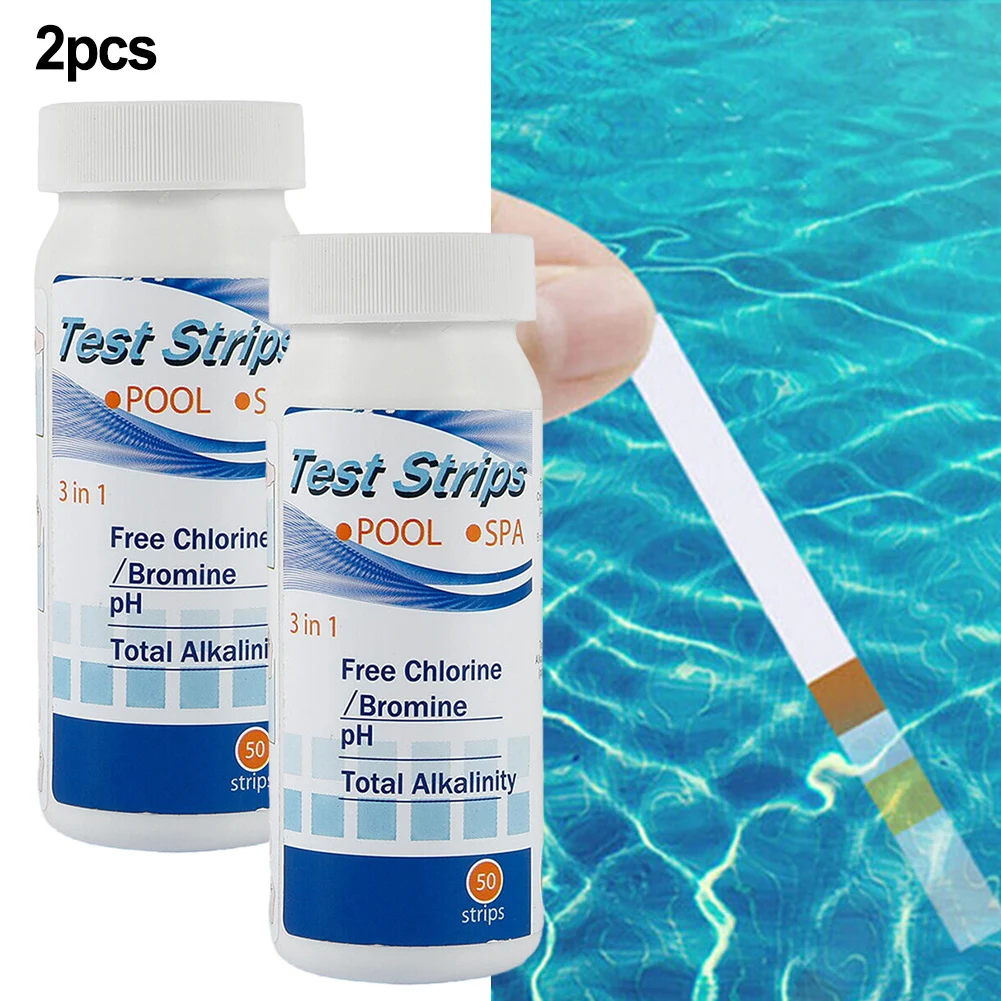 

New 100pcs Chlorine Dip Strips Swimming Pool SPA Swimming Pool 3 In1 PH Paper Spa Water Quality Strips Swimming Pool SPA Strips