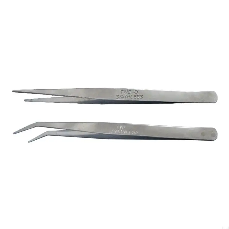 

Curved Straight Tip Stainless Tweezer For Electronics Repair Sewing Machine U4LB