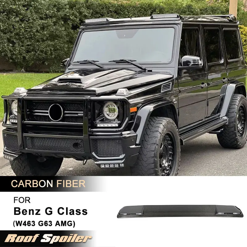 

Car Front Roof Spoiler Wings for Mercedes-Benz G Class W463 G63 AMG 2004-2018 Racing Front Spoiler With Led Lights Carbon Fiber