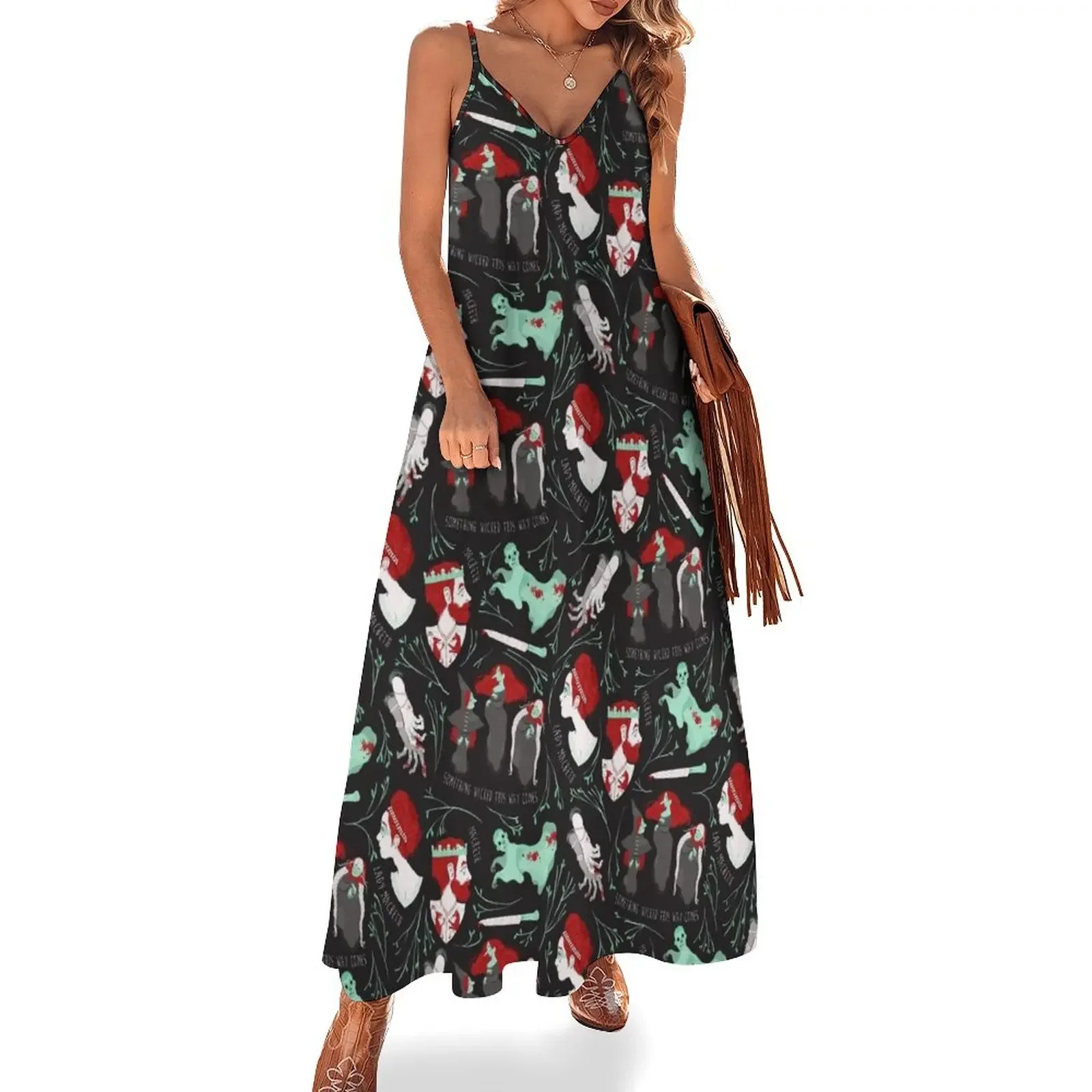 

Shakespearean pattern - Macbeth Sleeveless Dress evening dress prom clothes dress for women summer evening ladies