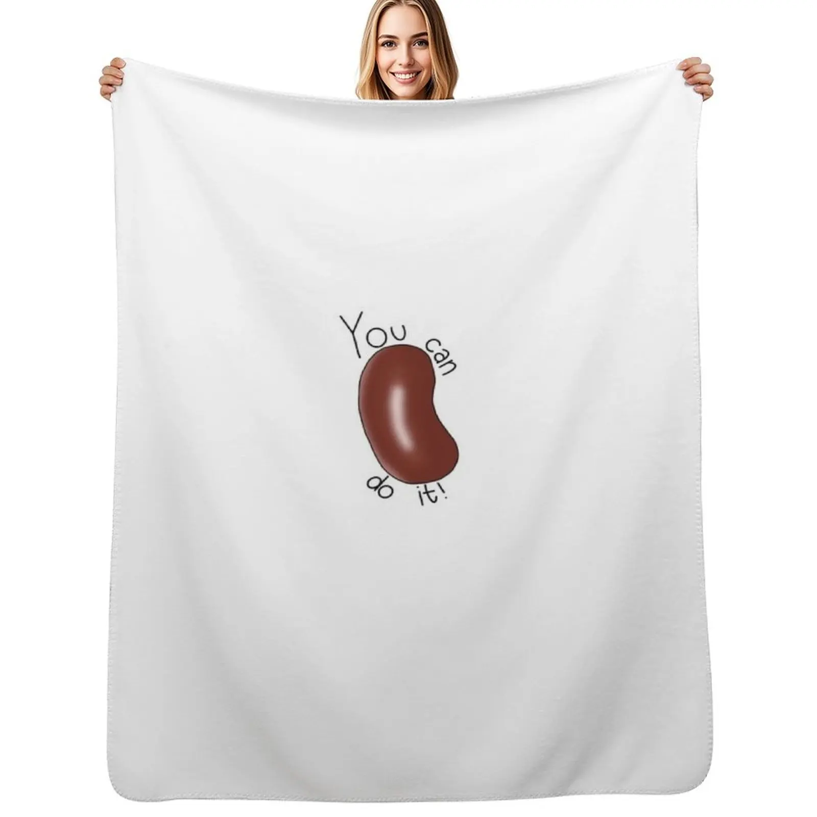 Motivational Bean Throw Blanket Weighted Soft Beds Hair Cute Camping Winter beds Blankets