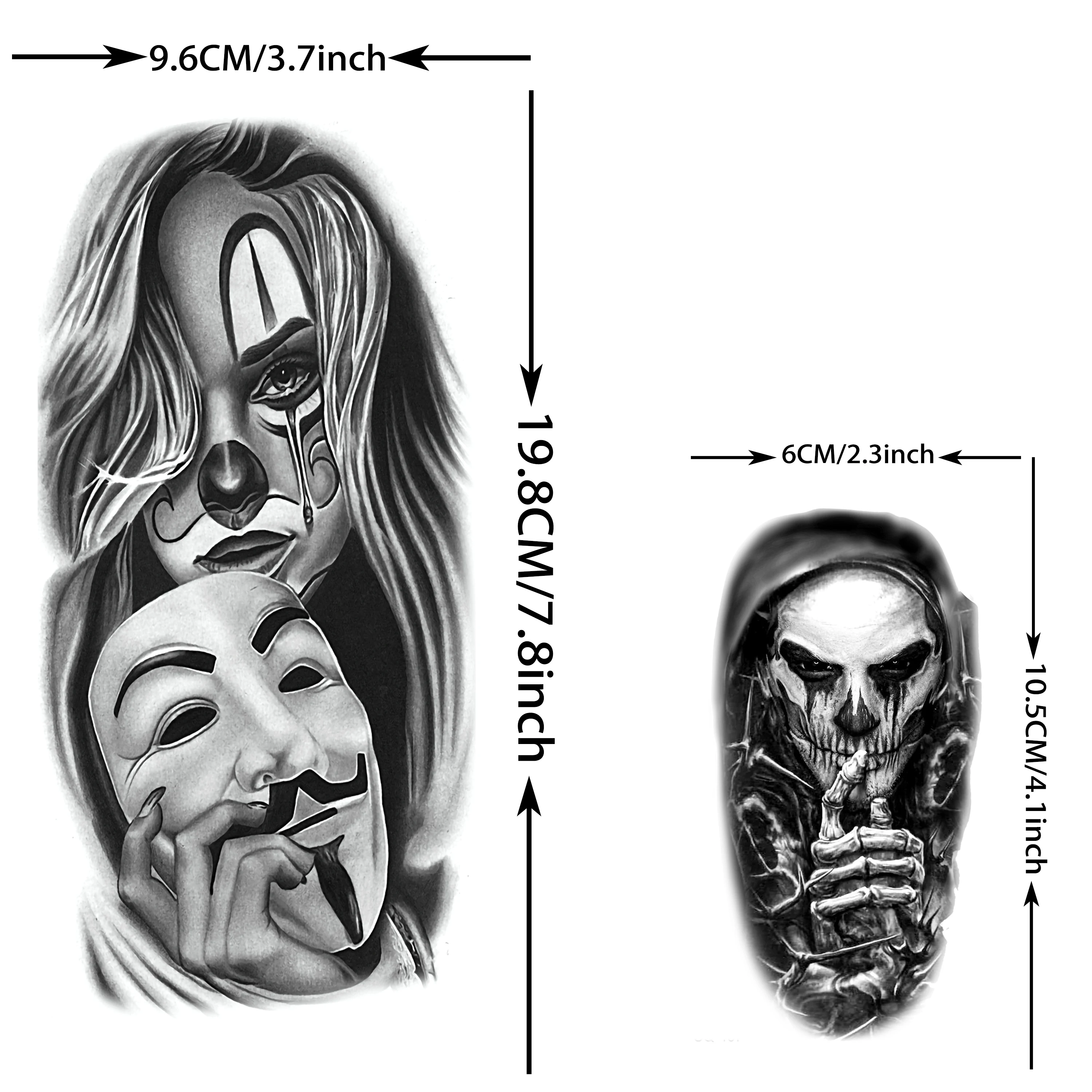 73 ورقة هالوين شيكانو الوشم المؤقت المكسيك غوادالوبي وهمية الوشم ملصق الدين شيكانا السارق جوكر الوشم يسوع #4