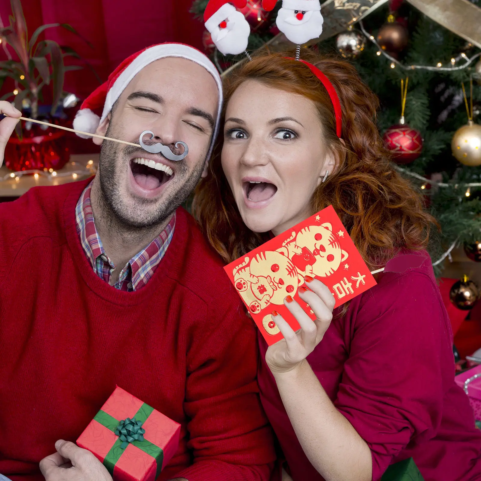 

60 шт. Новогодние красные конверты в китайском стиле с узором тигра, красные денежные пакеты, подарочные конверты для денег на Весенний фестиваль