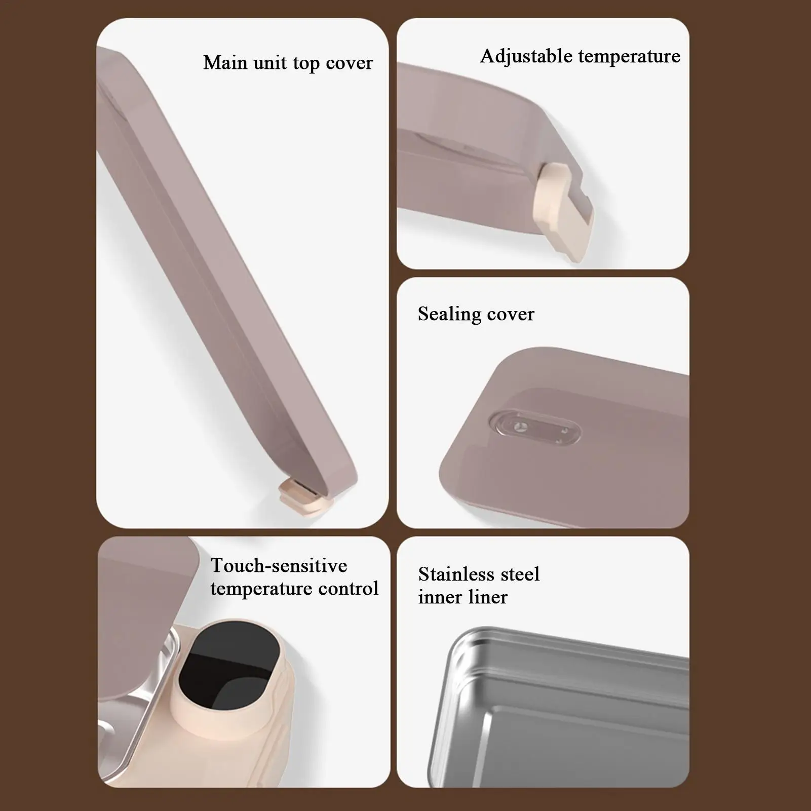 

Heated Lunch Box For Men Rechargeable Portable Warmer Portable Electric Lunch Box With Stainless Steel Container For Kids Boys