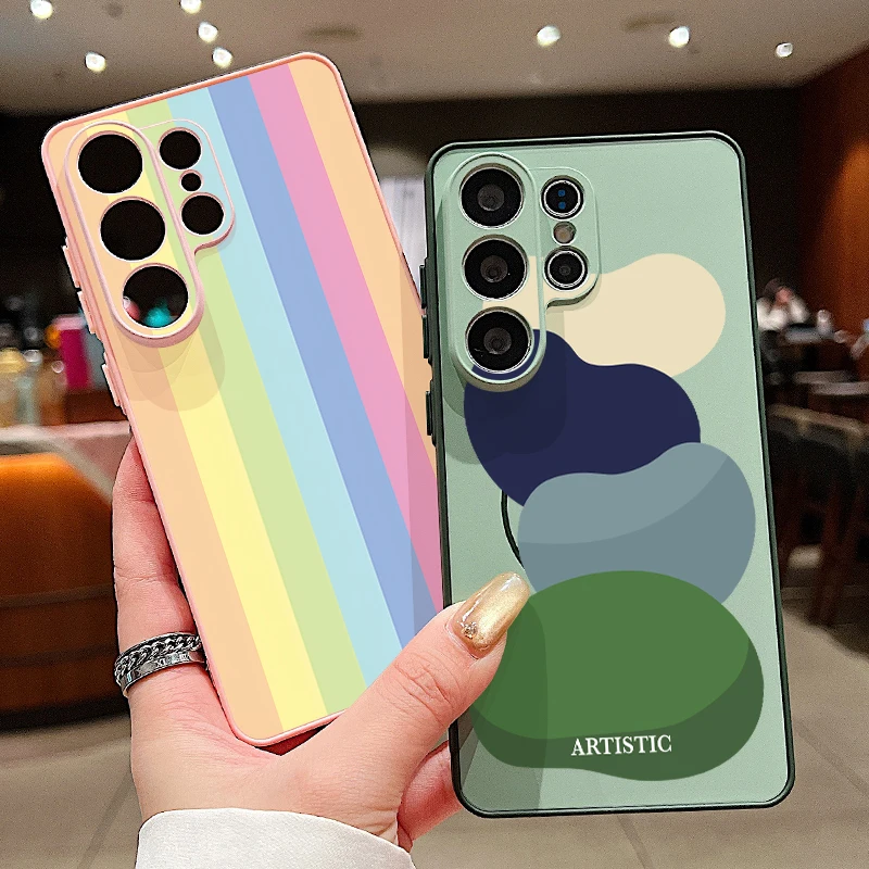 Magnetische Bunte Streifenmuster-Handyhülle für Samsung Galaxy S26 S25 Ultra Edge S24 S23 FE A57 A17 A56 A37 A16 A55 A36 Cover