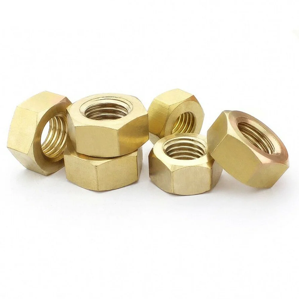 M2-M12 Copper Hexagon Nuts M2 M2.5 M3 M4 M5 M6 M8 M10 M12 Eco-Friendly Brass Grade 4.8 Locking 2-50PCS